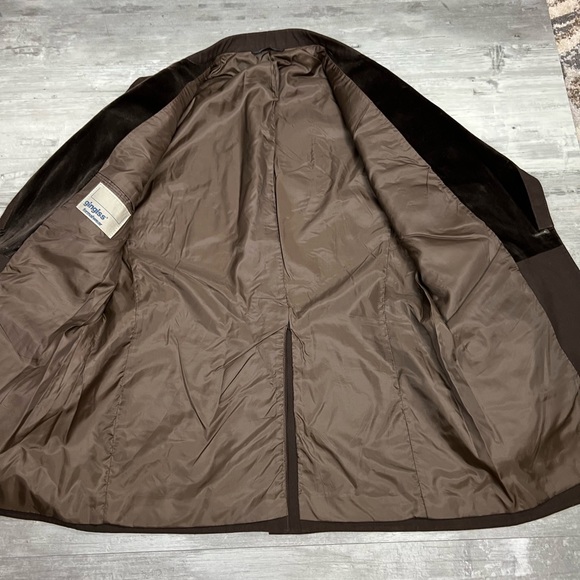 Vintage 1970’s Brown Velvet Tux Tuxedo Jacket 43R - Picture 3 of 5